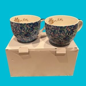 Set of (2) Lilly Pulitzer Mugs Watercolor